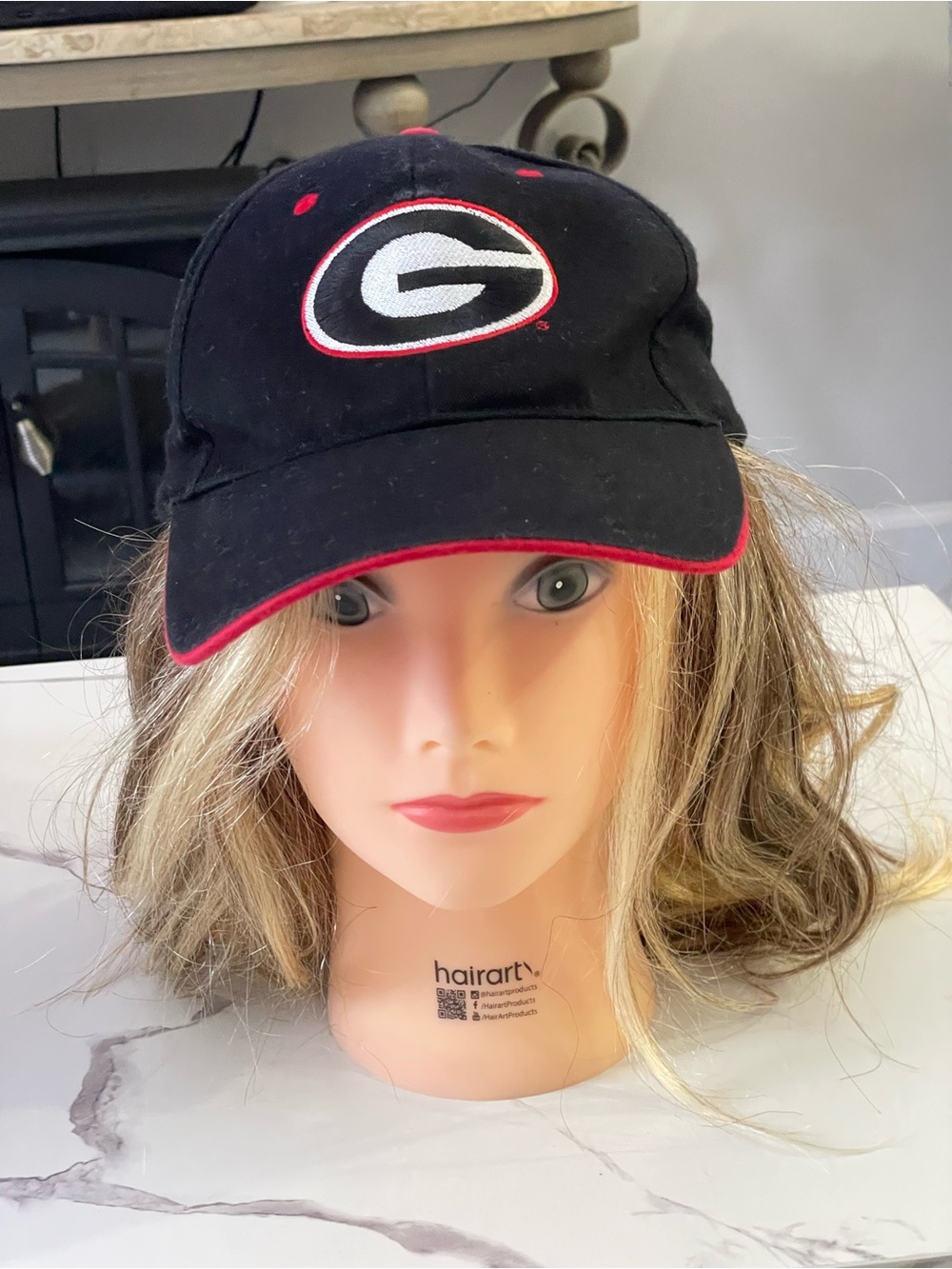 Vintage Georgia Bulldogs HMI Headwear Strapback Hat Dad Cap Black/Red